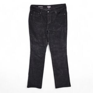 NYDJ Jeans Womans 14 Black Velour Marilyn Straight Lift Tuck Stretch PLEASE READ